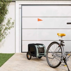 Remorque de vélo pour animaux de compagnie gris et noir 