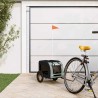 Remorque de vélo pour animaux de compagnie gris et noir 