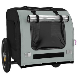 Remorque de vélo pour animaux de compagnie gris et noir 