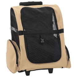 Chariot pour animaux de compagnie 3 en 1 Design Sable 48 x 32 x 57 cm Tissu Oxford 