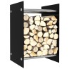 Portant de bois de chauffage Noir 40x35x60 cm Verre 