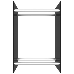 Portant de bois de chauffage Noir 40x35x60 cm Verre 