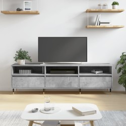 Meuble TV gris béton 150x30x44,5 cm bois d'ingénierie 