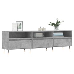 Meuble TV gris béton 150x30x44,5 cm bois d'ingénierie 