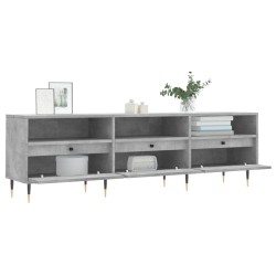 Meuble TV gris béton 150x30x44,5 cm bois d'ingénierie 
