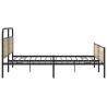 Cadre de lit en métal sans matelas chêne fumé 200x200 cm 