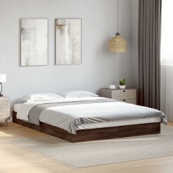 Cadre de lit sans matelas chêne marron 120x190 cm 