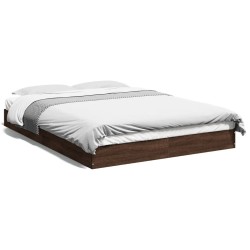 Cadre de lit sans matelas chêne marron 120x190 cm 
