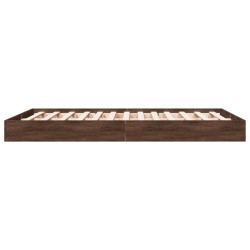Cadre de lit sans matelas chêne marron 120x190 cm 
