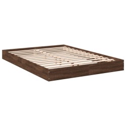 Cadre de lit sans matelas chêne marron 120x190 cm 