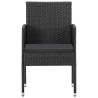 Ensemble à manger de jardin 5 pcs noir résine tressée et acier 