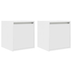 Tables de chevet murales 2 pcs blanc 38x34x40 cm 