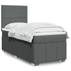 Sommier à lattes de lit avec matelas Gris foncé 80x200 cm Tissu 