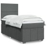 Sommier à lattes de lit avec matelas Gris foncé 80x200 cm Tissu 