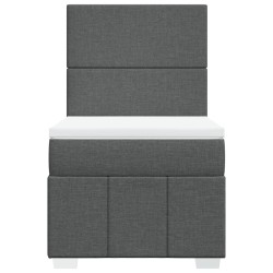 Sommier à lattes de lit avec matelas Gris foncé 80x200 cm Tissu 