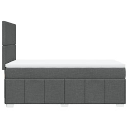 Sommier à lattes de lit avec matelas Gris foncé 80x200 cm Tissu 