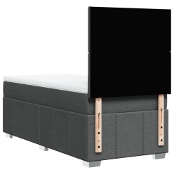 Sommier à lattes de lit avec matelas Gris foncé 80x200 cm Tissu 