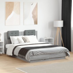 Cadre de lit sans matelas sonoma gris 135x190 cm 