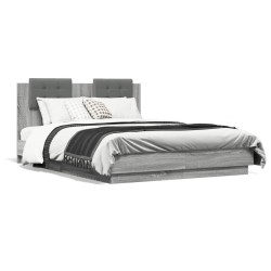 Cadre de lit sans matelas sonoma gris 135x190 cm 