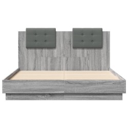 Cadre de lit sans matelas sonoma gris 135x190 cm 