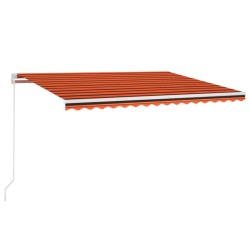 Auvent manuel rétractable 450x350 cm Orange et marron 