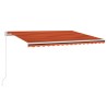 Auvent manuel rétractable 450x350 cm Orange et marron 