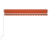 Auvent manuel rétractable 450x350 cm Orange et marron 