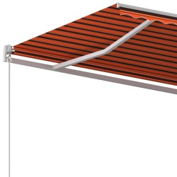 Auvent manuel rétractable 450x350 cm Orange et marron 