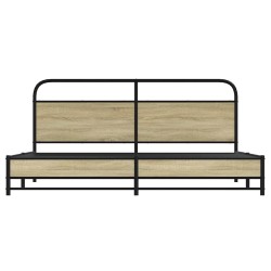 Cadre de lit en métal sans matelas chêne sonoma 200x200 cm 