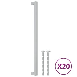 Poignées d'armoire 20 pcs argenté 320 mm acier inoxydable 