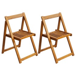 Chaises pliables de jardin lot de 2 Bois d'acacia solide 