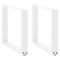 Pieds de table basse en U, 2 pièces, blanc, 50 x (42-43) cm, acier 