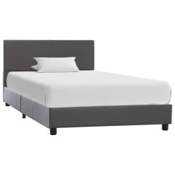 Cadre de lit sans matelas gris similicuir 90x200 cm 