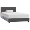 Cadre de lit sans matelas gris similicuir 90x200 cm 