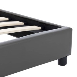 Cadre de lit sans matelas gris similicuir 90x200 cm 