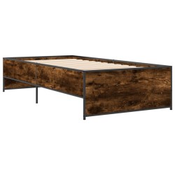 Cadre de lit sans matelas chêne fumé 90x200 cm 