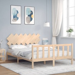 Cadre de lit sans matelas bois de pin massif 