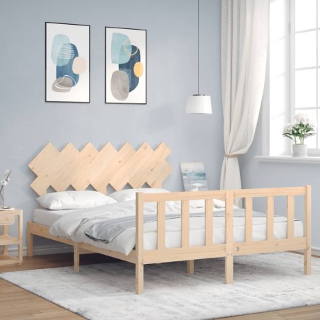 Cadre de lit sans matelas bois de pin massif 