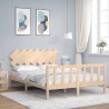 Cadre de lit sans matelas bois de pin massif 