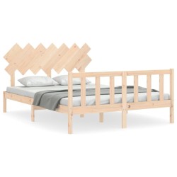 Cadre de lit sans matelas bois de pin massif 