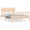 Cadre de lit sans matelas bois de pin massif 