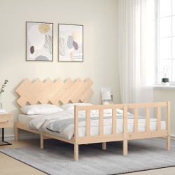 Cadre de lit sans matelas bois de pin massif 