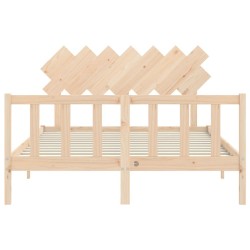 Cadre de lit sans matelas bois de pin massif 