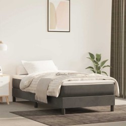 Matelas de lit à ressorts ensachés 100x220x20 cm velours 