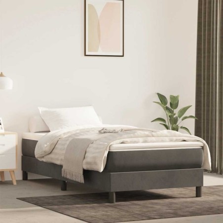 Matelas de lit à ressorts ensachés 100x220x20 cm velours 