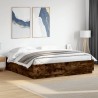 Cadre de lit sans matelas chêne fumé 200x200 cm 