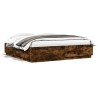 Cadre de lit sans matelas chêne fumé 200x200 cm 