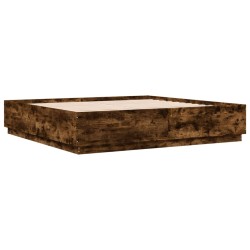 Cadre de lit sans matelas chêne fumé 200x200 cm 