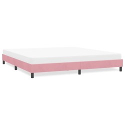 Cadre de lit sans matelas rose 180x220 cm velours 