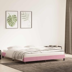 Cadre de lit sans matelas rose 180x220 cm velours 